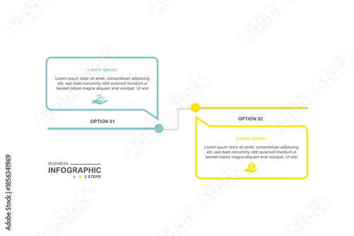 modern design template banner infographic. 2 step process information or presentation with icons