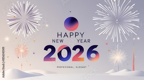 Minimal Happy New Year 2026 design