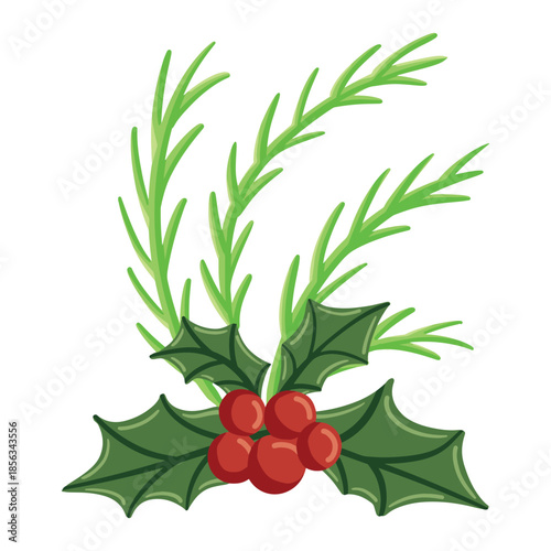 colored christmas berry image elements