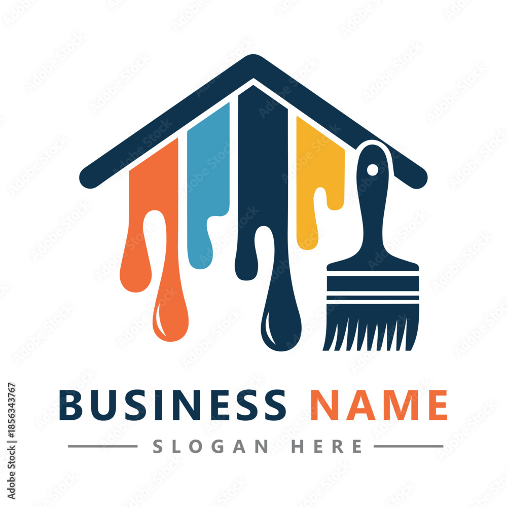 Fototapeta premium Home repair, roofing, remodeling, handyman, home renovation, decor logo