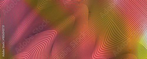 Colorful curved stripes. Stylish geometric background. Beautiful abstract graphics.