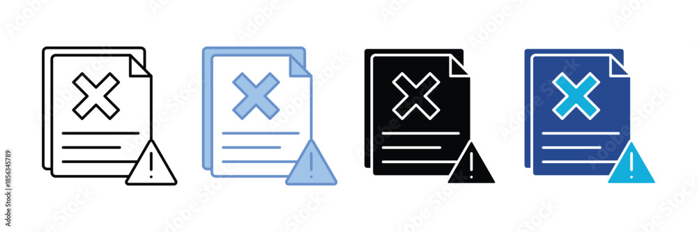 Fototapeta premium Reject Icon Set Multiple Style Collection 