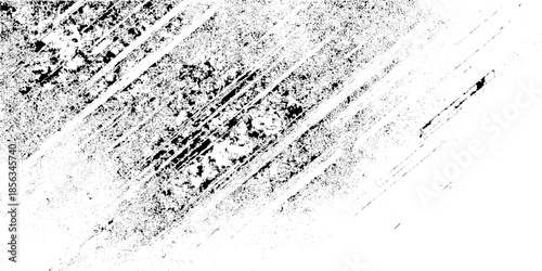 Abstract black and white brushstrokes create a dynamic and textured diagonal composition evoking artistic expression