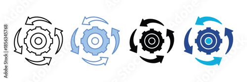 Process  Icon Set Multiple Style Collection
