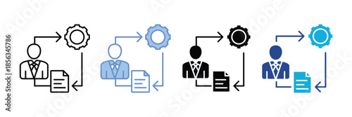 Process  Icon Set Multiple Style Collection