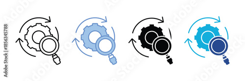 Process Analysis Icon Set Multiple Style Collection
