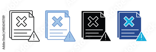 Reject Icon Set Multiple Style Collection
