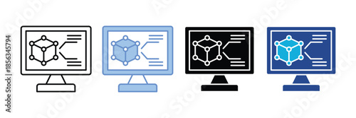 Simulation  Icon Set Multiple Style Collection
