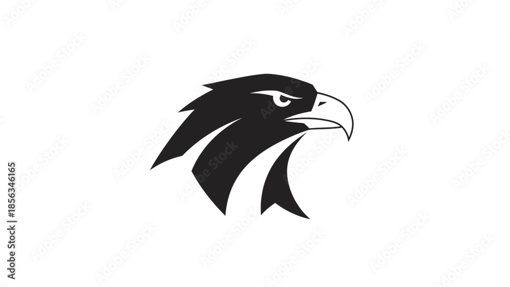 Obraz premium Striking Black and White Eagle Head Logo Design.