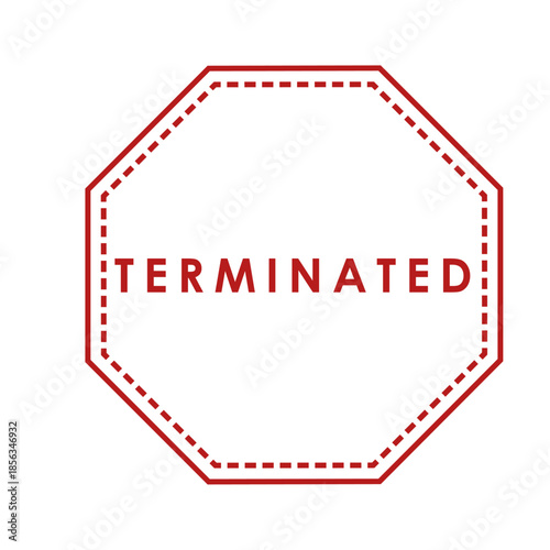 Terminated Red Octagon Stamp Icon