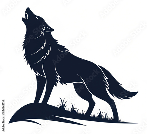 Wolf Silhouette Vector Illustration ke Adobe Stock–ready keywords