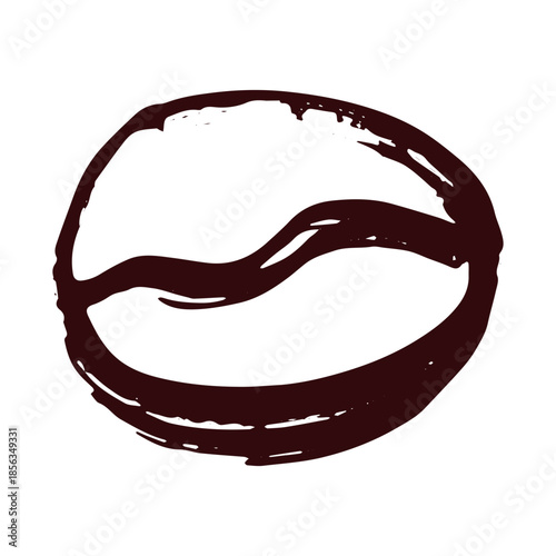 Hand drawn fresh roasted coffee bean Arabica robusta seed doodle Single element for print, web, design, decor