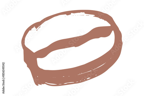 Hand drawn fresh roasted coffee bean Arabica robusta seed doodle Single element for print, web, design, decor