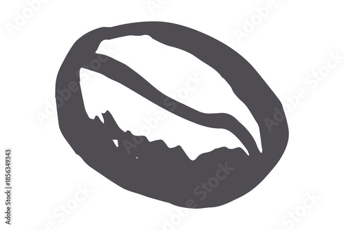 Hand drawn fresh roasted coffee bean Arabica robusta seed doodle Single element for print, web, design, decor