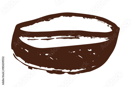 Hand drawn fresh roasted coffee bean Arabica robusta seed doodle Single element for print, web, design, decor