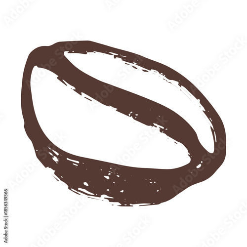 Hand drawn fresh roasted coffee bean Arabica robusta seed doodle Single element for print, web, design, decor