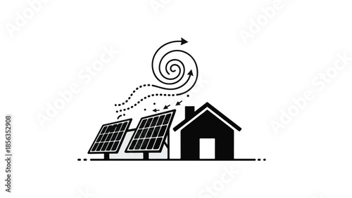 Sustainable home powered by solar energy and wind currents