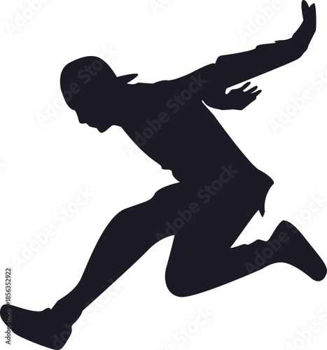 Parkour Extreme Sport Silhoeutte Illustration Element