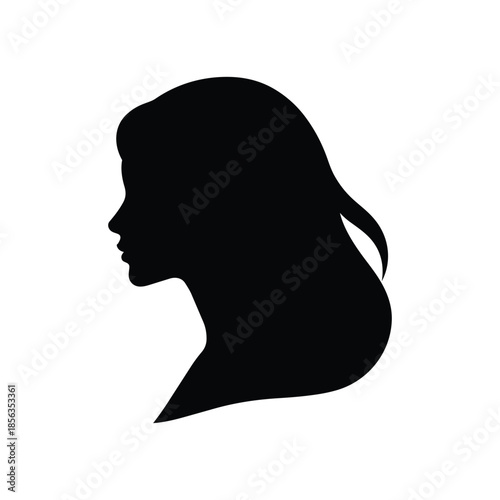 Beautiful profile of young woman- vector