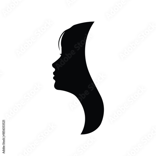 Beautiful profile of young woman- vector