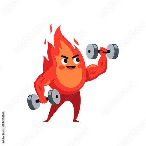 Strong Fire Character Lifting Dumbbells.