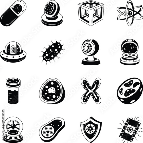 1.Collection of Nanotechnology Glyph Style Illustrations 

