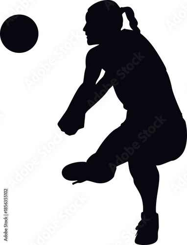 Voleyball Player Silhuette Illustration Element