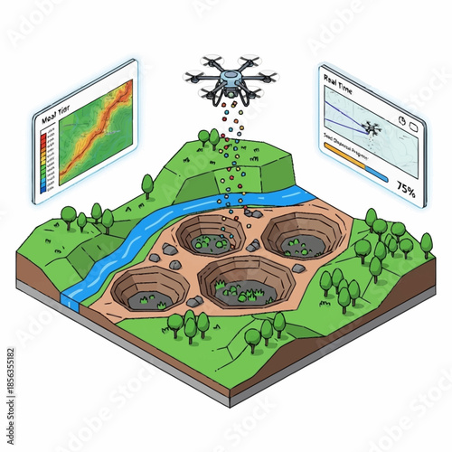 Drone Monitoring Reforestation and Environmental Restoration Project.