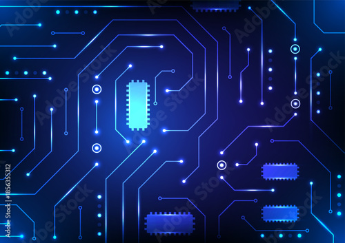 Digital background abstract futuristic circuits data and technology. Design for system virtual microchip.