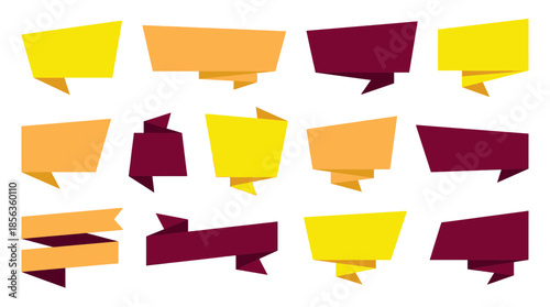 Collection of colorful speech bubbles on a white background
