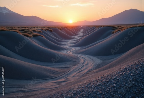 Winding Gravel Ridge Glacial Deposit - A Scenic Natural Formation of Earthy Undulations and Textured Concepts