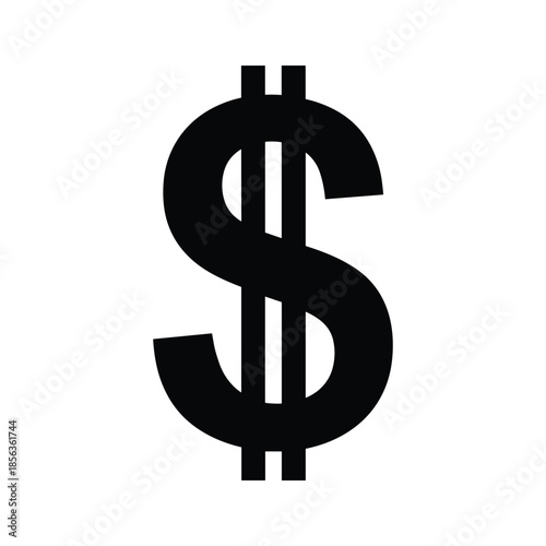 Dollar sign symbol on white background