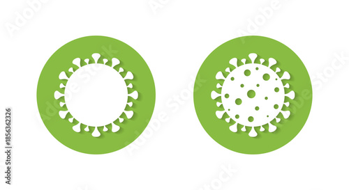 Virus icon with shadow. Microorganism, infection, and disease symbol