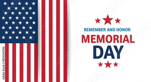 Memorial Day horizontal banner remembering and honoring American heroes
