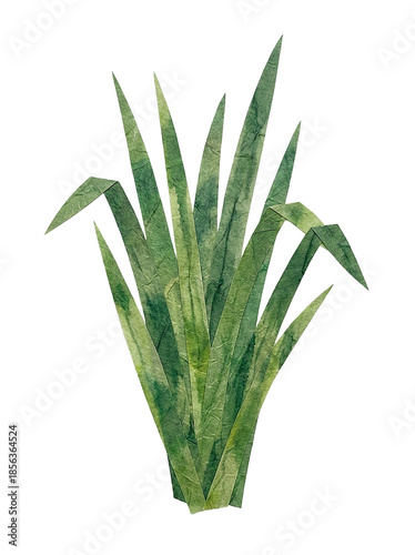 Japanese Iris Leaves Made of Washi Paper
