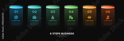 Infographics tab paper index template. Vector illustration abstract background. 6 Business step, banner, web design. Business infographic template. 6 Step timeline journey. 6 Step Infographic