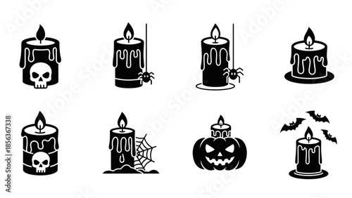 Halloween Icon Set – Spooky Holiday Symbols Pumpkin Ghost Witch Vector Collection