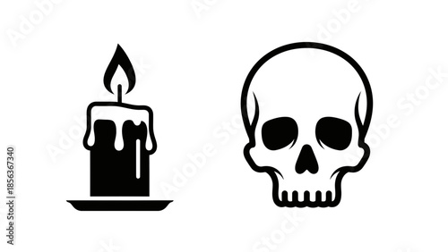 Halloween Icon Set – Spooky Holiday Symbols Pumpkin Ghost Witch Vector Collection