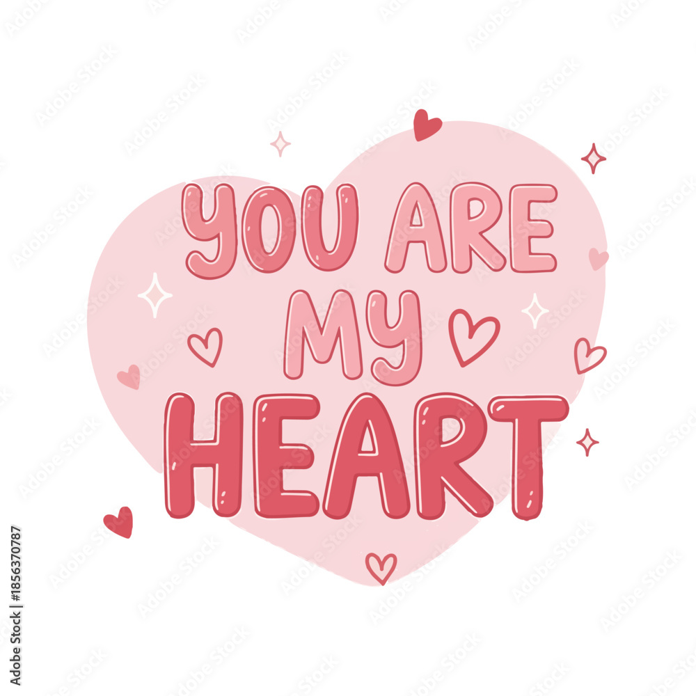 Obraz premium Playful Valentine Heart Message with Sparkles and Bold Love Declaration for Sweet Romantic Expressions