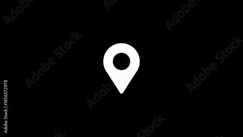 Tourism and travel concept location down animation. GPS icon motion. Location, Map , Pin, Hotel video footage. Animated Location pin appearing.