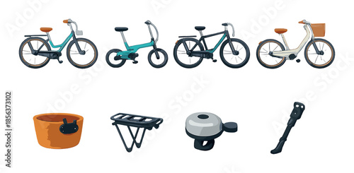 Variety of stylish bicycles and accessories on display