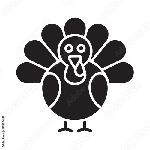 thanksgiving turkey mascot glyph icon