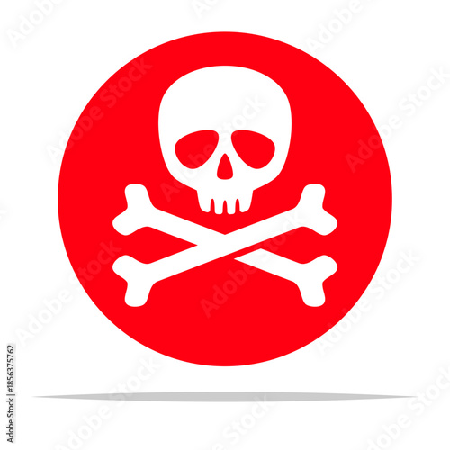 Cross bones skull round icon vector isolated illustration
