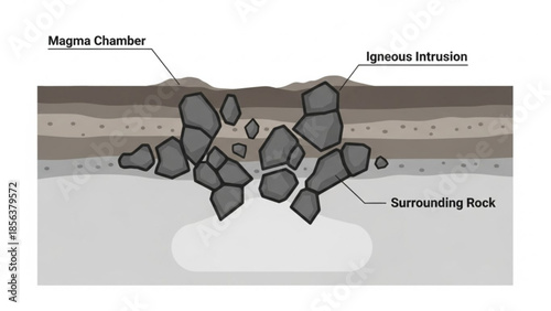 Magma Cooling Geological Diagram