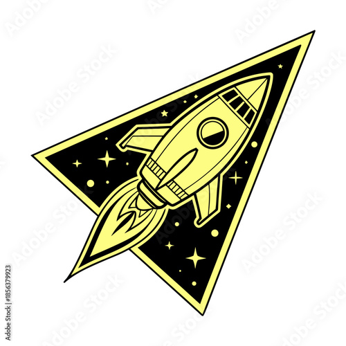 Illustrated rocket launch