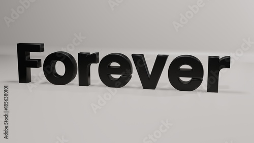 word Forever 3d text on plaid background in 3d rendered illustration 