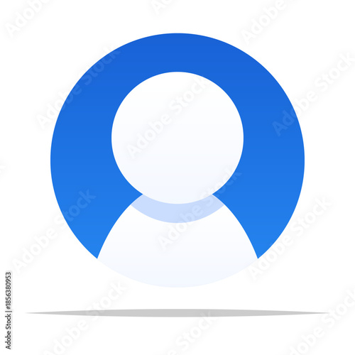 Round profile picture user icon vector isolated illustration