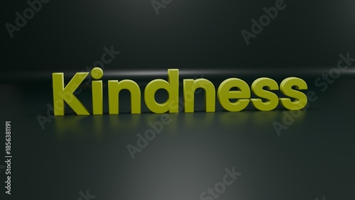 word Kindness 3d text on plaid background in 3d rendered illustration 