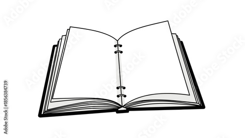Open book with blank pages illustration.
