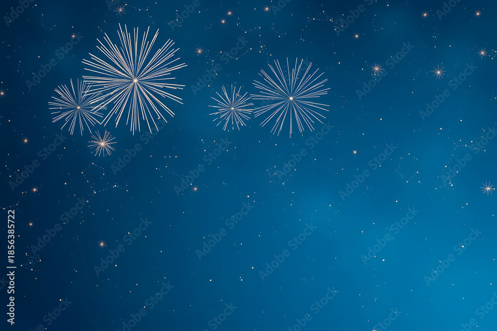 Fototapeta premium Night sky fireworks